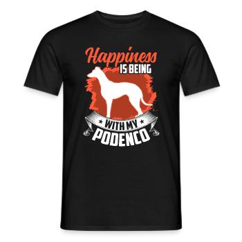 Podenco makes happy Spanish greyhound - Men's T-Shirt - black - Front - AI Model Male 178 light (178cm)