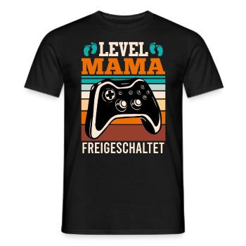 Level Mama freigeschaltet Baby Vorhersage 2024 Mom - Männer T-Shirt - Schwarz - Vorne - AI Model Male 178 light (178cm)