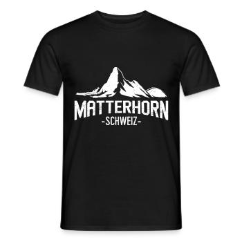 Matterhorn Berge Bergsteiger und Wanderer Alpen - Männer T-Shirt - Schwarz - Vorne - AI Model Male 178 light (178cm)