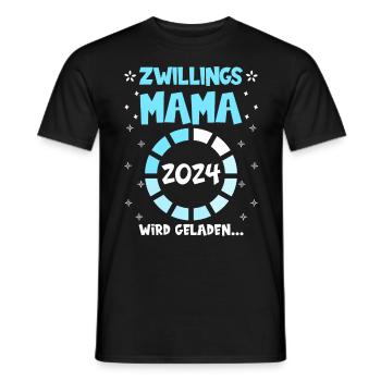 Zwillingsmama wird geladen 2024 werdende Mama 2024 - Männer T-Shirt - Schwarz - Vorne - AI Model Male 178 light (178cm)