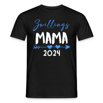 Zwillings Mama 2024 werdende Mutter 2024 - Männer T-Shirt - Schwarz - Vorne - AI Model Male 178 light (178cm)