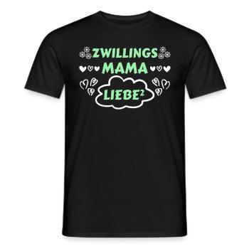 Zwillinge Babyparty 2024 Zwillingsmutter - Männer T-Shirt - Schwarz - Vorne - AI Model Male 178 light (178cm)