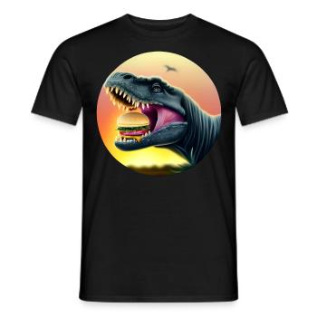 Cheeseburger Dinosauerier - Männer T-Shirt - Schwarz - Vorne - AI Model Male 178 light (178cm)