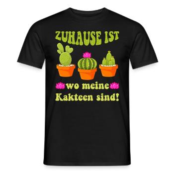 Zuhause ist wo meine Kakteen sind! Kaktusliebhaber - Männer T-Shirt - Schwarz - Vorne - AI Model Male 178 light (178cm)