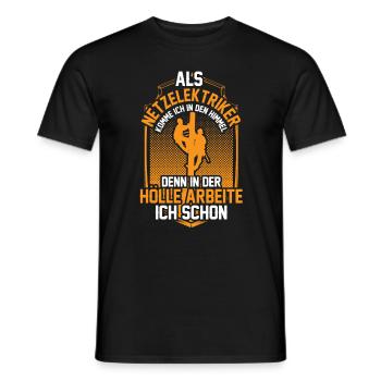 Netzelektriker arbeiten in der Hölle - Männer T-Shirt - Schwarz - Vorne - AI Model Male 178 light (178cm)