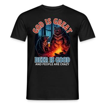 La bière est bonne et les gens sont entravés - T-shirt homme - noir - Devant - AI Model Male 178 light (178cm)