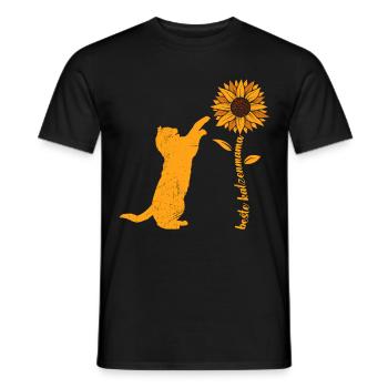 Beste Katzenmama Sonnenblumen Katzenliebhaberin - Männer T-Shirt - Schwarz - Vorne - AI Model Male 178 light (178cm)