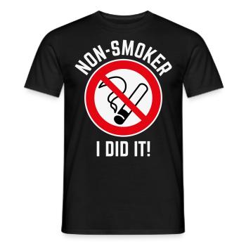 Non-Smoker – I Did It! (3C / W) - Men's T-Shirt - black - Front - AI Model Male 178 light (178cm)