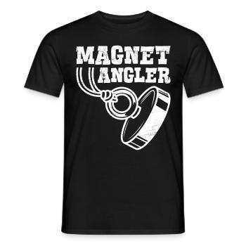 Magnetfischer Magnetangler Schatzjäger - Männer T-Shirt - Schwarz - Vorne - AI Model Male 178 light (178cm)