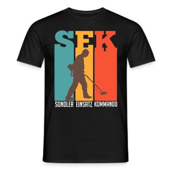 Sondler im Einsatz Metallsucher Sondengänger - Männer T-Shirt - Schwarz - Vorne - AI Model Male 178 light (178cm)