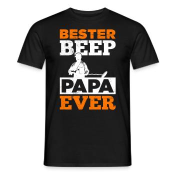 Bester Beep Papa Ever Sondengänger mit Detektor - Männer T-Shirt - Schwarz - Vorne - AI Model Male 178 light (178cm)