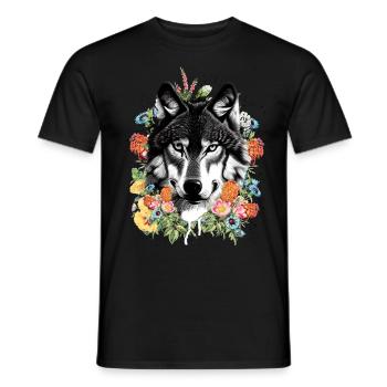 Wolf - Männer T-Shirt - Schwarz - Vorne - AI Model Male 178 light (178cm)