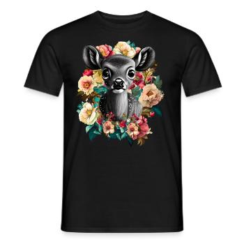 Roe deer - Men's T-Shirt - black - Front - AI Model Male 178 light (178cm)