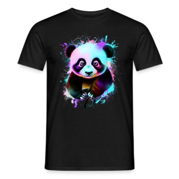 Panda - T-shirt homme - noir - Devant - AI Model Male 178 light (178cm)