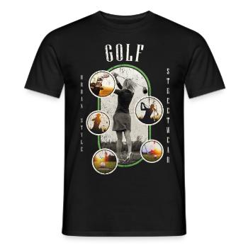 Golf Golfing Golfer Sport Hobby Club Vintage - Men's T-Shirt - black - Front - AI Model Male 178 light (178cm)