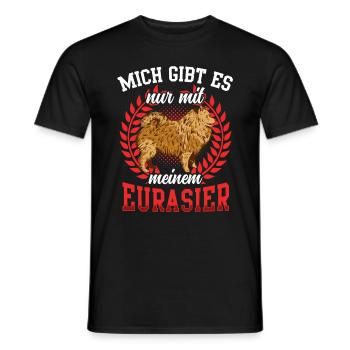 Gibt es nur mit Eurasier Spitz Eurasian Dog - Männer T-Shirt - Schwarz - Vorne - AI Model Male 178 light (178cm)