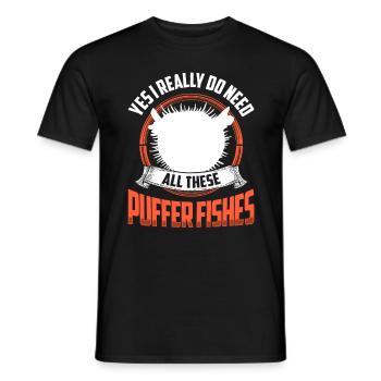 Besoin de tous ces poissons-globes géants - T-shirt homme - noir - Devant - AI Model Male 178 light (178cm)