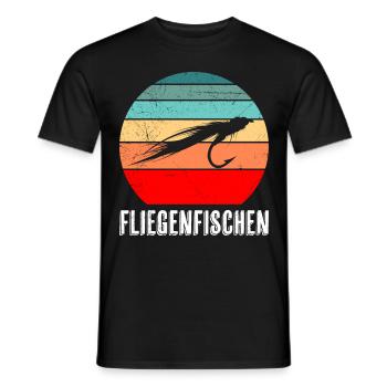 Fliegenfischen Fischjagd Fliegenangler Angeln - Männer T-Shirt - Schwarz - Vorne - AI Model Male 178 light (178cm)
