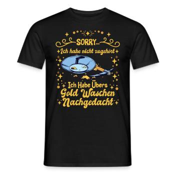 Goldjäger Thinking about Goldpanning Goldwäscher - Männer T-Shirt - Schwarz - Vorne - AI Model Male 178 light (178cm)