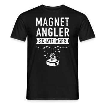 Magnetfischer Magnetangler Schatzjäger - Männer T-Shirt - Schwarz - Vorne - AI Model Male 178 light (178cm)