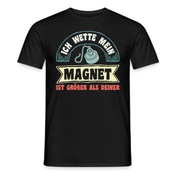 Magnetfischen Ich wette mein Magnet ist größer - Männer T-Shirt - Schwarz - Vorne - AI Model Male 178 light (178cm)