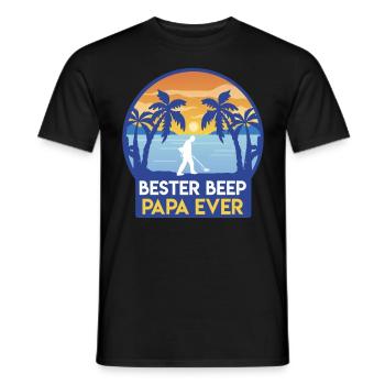 Bester Papa Beep ever Sondengänger Metalldetektor - Männer T-Shirt - Schwarz - Vorne - AI Model Male 178 light (178cm)
