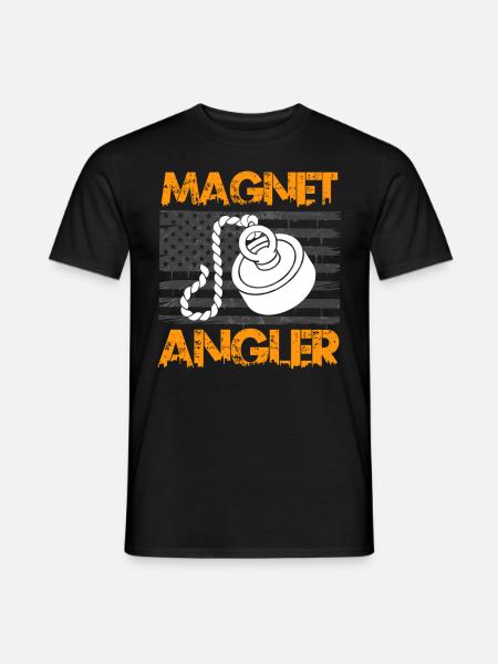Magnetfischer Magnetangeln Schatzjäger - Männer T-Shirt - Schwarz