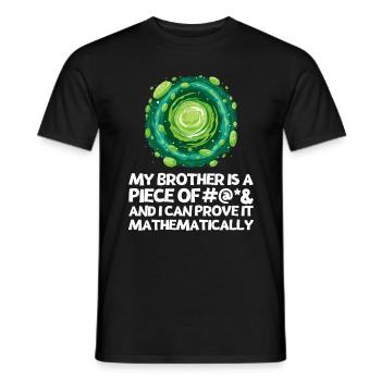 Ich hasse meinen Bruder Spruch mit Cartoon Portal - Männer T-Shirt - Schwarz - Vorne - AI Model Male 178 light (178cm)