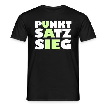 punkt satz sieg weiss - Männer T-Shirt - Schwarz - Vorne - AI Model Male 178 light (178cm)