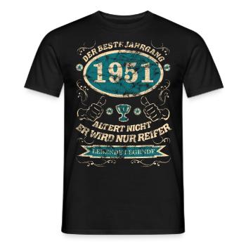 1951 der bester Jahrgang Design - Männer T-Shirt - Schwarz - Vorne - AI Model Male 178 light (178cm)