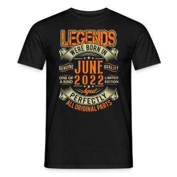 2022 Juni Geburtstag Legende - Männer T-Shirt - Schwarz - Vorne - AI Model Male 178 light (178cm)