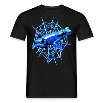 Pfeilgiftfrosch mit Spinnennetz, blauer Frosch - Männer T-Shirt - Schwarz - Vorne - AI Model Male 178 light (178cm)