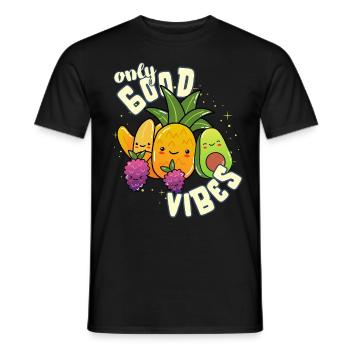 Only Good Vibes: Good Life Sweet Kawaii Fruit - Men's T-Shirt - black - Front - AI Model Male 178 light (178cm)