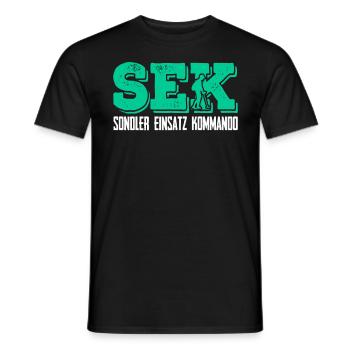 Sondler Einsatz Kommando Sondengänger mit Detektor - Männer T-Shirt - Schwarz - Vorne - AI Model Male 178 light (178cm)