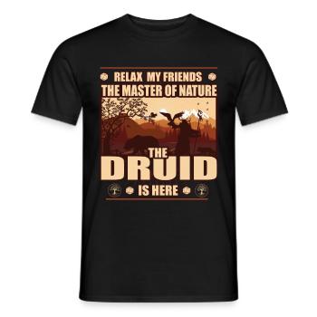 Druid, the master of nature design - Men's T-Shirt - black - Front - AI Model Male 178 light (178cm)