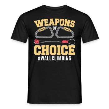 Climber Weapons Of Choice Wall Climbing - Men's T-Shirt - black - Front - AI Model Male 178 light (178cm)