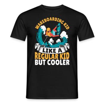 Wakeboarding Kid Like A Regular Kid But Cooler - Men's T-Shirt - black - Front - AI Model Male 178 light (178cm)