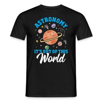 Astronomy It's Out Of This World Astronomer - Men's T-Shirt - black - Front - AI Model Male 178 light (178cm)