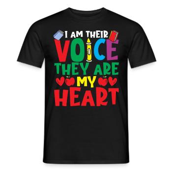 SPED Teacher I Am Their Voice Special Education - Men's T-Shirt - black - Front - AI Model Male 178 light (178cm)