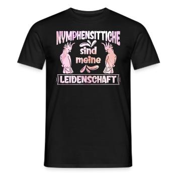 Nymphensittiche sind meine Leidenschaft Cockatiels - Männer T-Shirt - Schwarz - Vorne - AI Model Male 178 light (178cm)