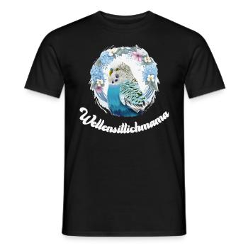 Wellensittich Mama Budgie Mom Sittich Vogelfreund - Männer T-Shirt - Schwarz - Vorne - AI Model Male 178 light (178cm)