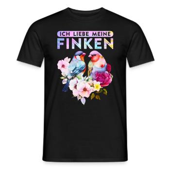 Ich liebe meine Finken Vogelliebhaber Vogel Liebe - Männer T-Shirt - Schwarz - Vorne - AI Model Male 178 light (178cm)