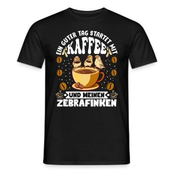 Ein guter Tag startet mit Kaffee Fan Zebrafink - Männer T-Shirt - Schwarz - Vorne - AI Model Male 178 light (178cm)