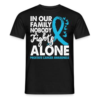 No one fights prostate cancer alone - Men's T-Shirt - black - Front - AI Model Male 178 light (178cm)