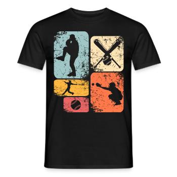 Base-ball - T-shirt homme - noir - Devant - AI Model Male 178 light (178cm)
