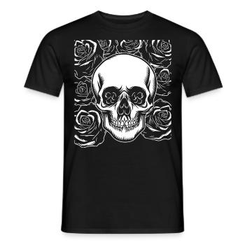 Horror Skull Skull Art Skull Gothic Heavy Metal - Men's T-Shirt - black - Front - AI Model Male 178 light (178cm)
