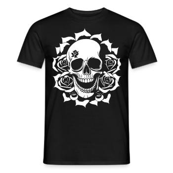 Horror Skull Skull Art Skull Gothic Heavy Metal - Men's T-Shirt - black - Front - AI Model Male 178 light (178cm)
