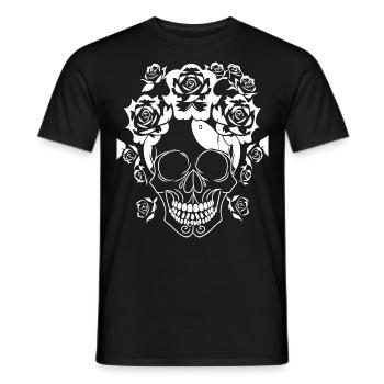 Horror Skull Skull Art Skull Gothic Heavy Metal - Men's T-Shirt - black - Front - AI Model Male 178 light (178cm)