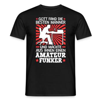 Gott fand die besten Amateurfunker Funkamateur - Männer T-Shirt - Schwarz - Vorne - AI Model Male 178 light (178cm)