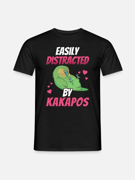 Kakapo lenkt ab flugunfähiger Papagei Kakapo - Männer T-Shirt - Schwarz